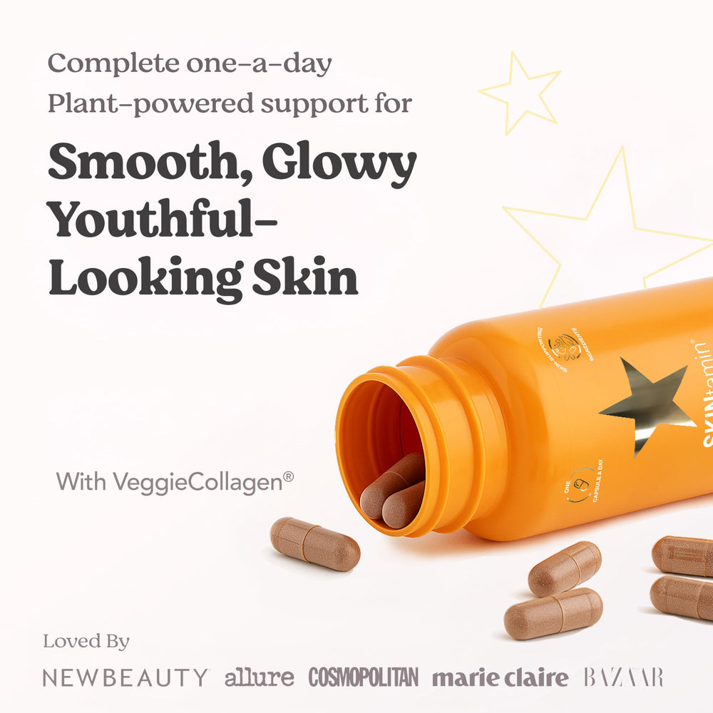 Illustration of SKINtamin's 22 ingredients with eggshell membrane collagen