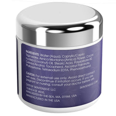 Skintensive Arnica Bruise Cream USA-made label emphasizing quality sourcing.