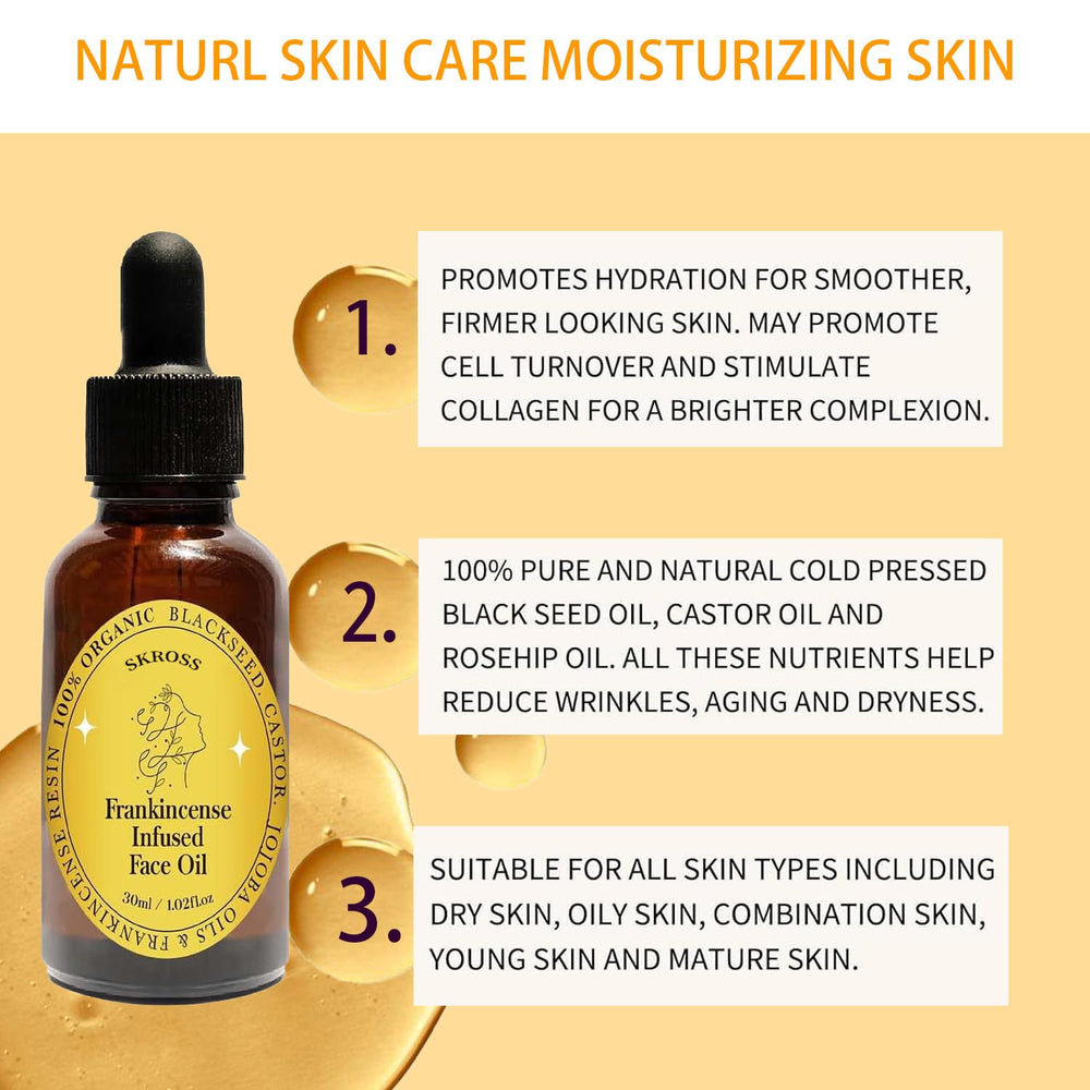 SKROSS Black Seed Oil texture swirl hints at rich nourishment.