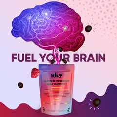 Sky Nutrition Mushroom Gummies Chaga closeup hints at immune vitality