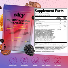 Sky Nutrition Mushroom Gummies Lions Mane closeup for sharper focus