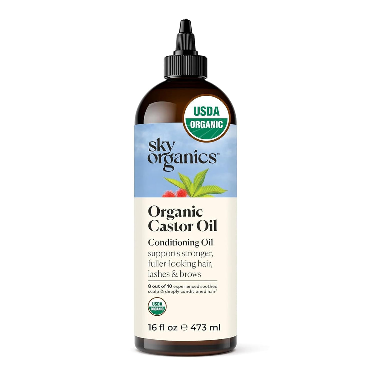 Sky Organics Castor Oil 16oz bottle front view