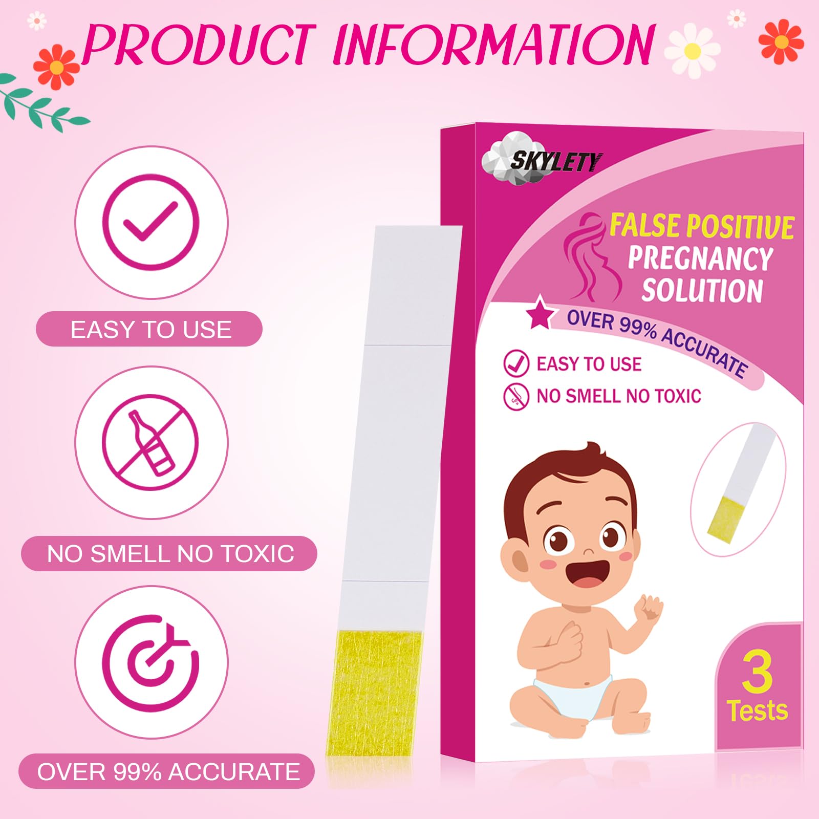 Three fake urine samples for prank pregnancy tests