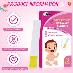 Three fake urine samples for prank pregnancy tests