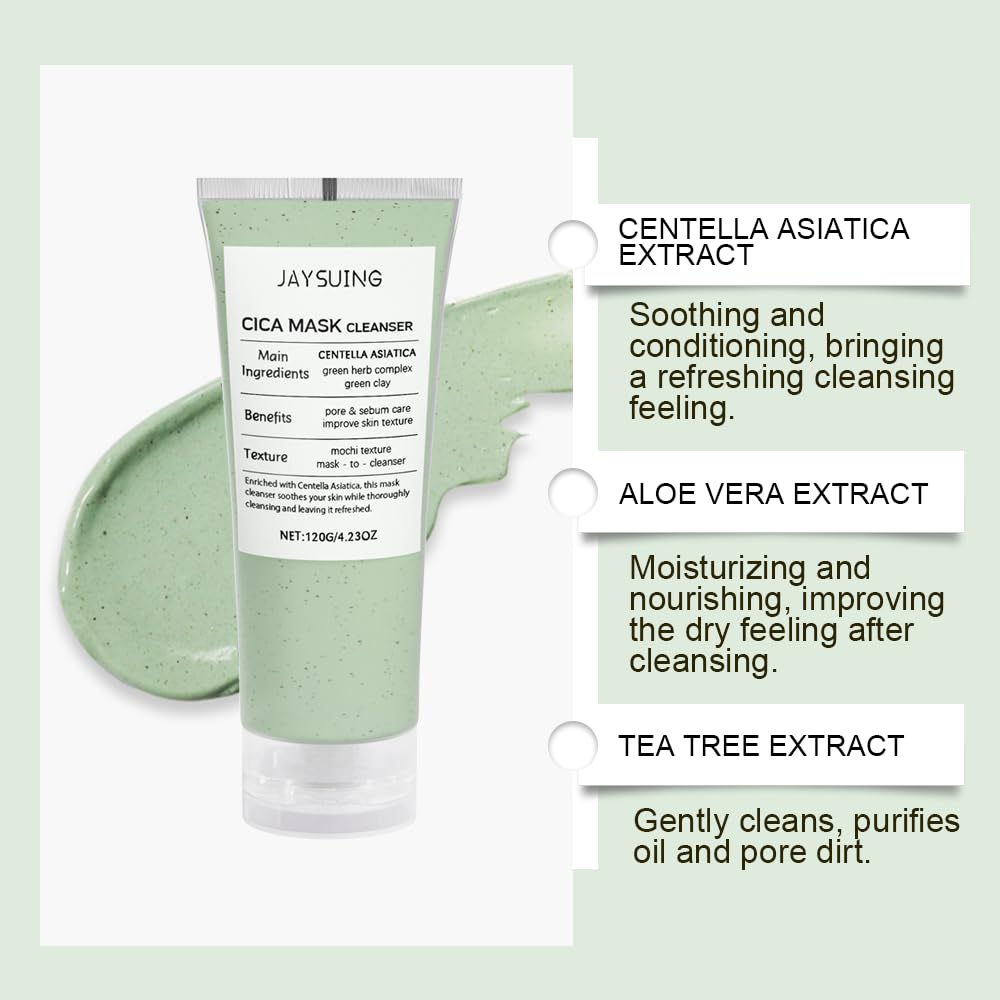 SKYLWCG CICA Mask Cleanser centella and herbs offer soothing care for sensitive skin.