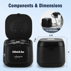 Quiet operation and sleek black exterior of Skysipin cleaner