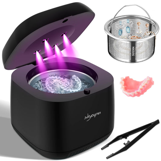 Skysipin Ultrasonic Retainer Cleaner Black - front view