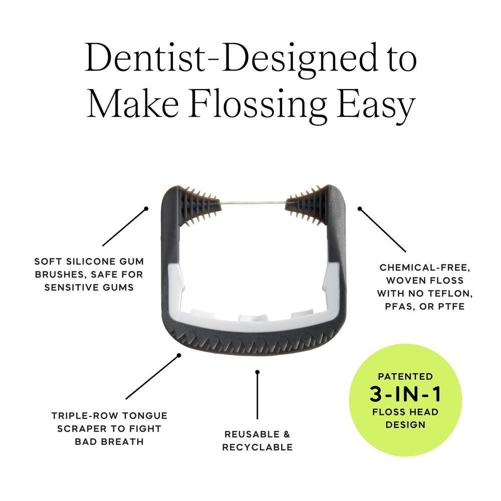 PFAS-free, non-toxic floss head design