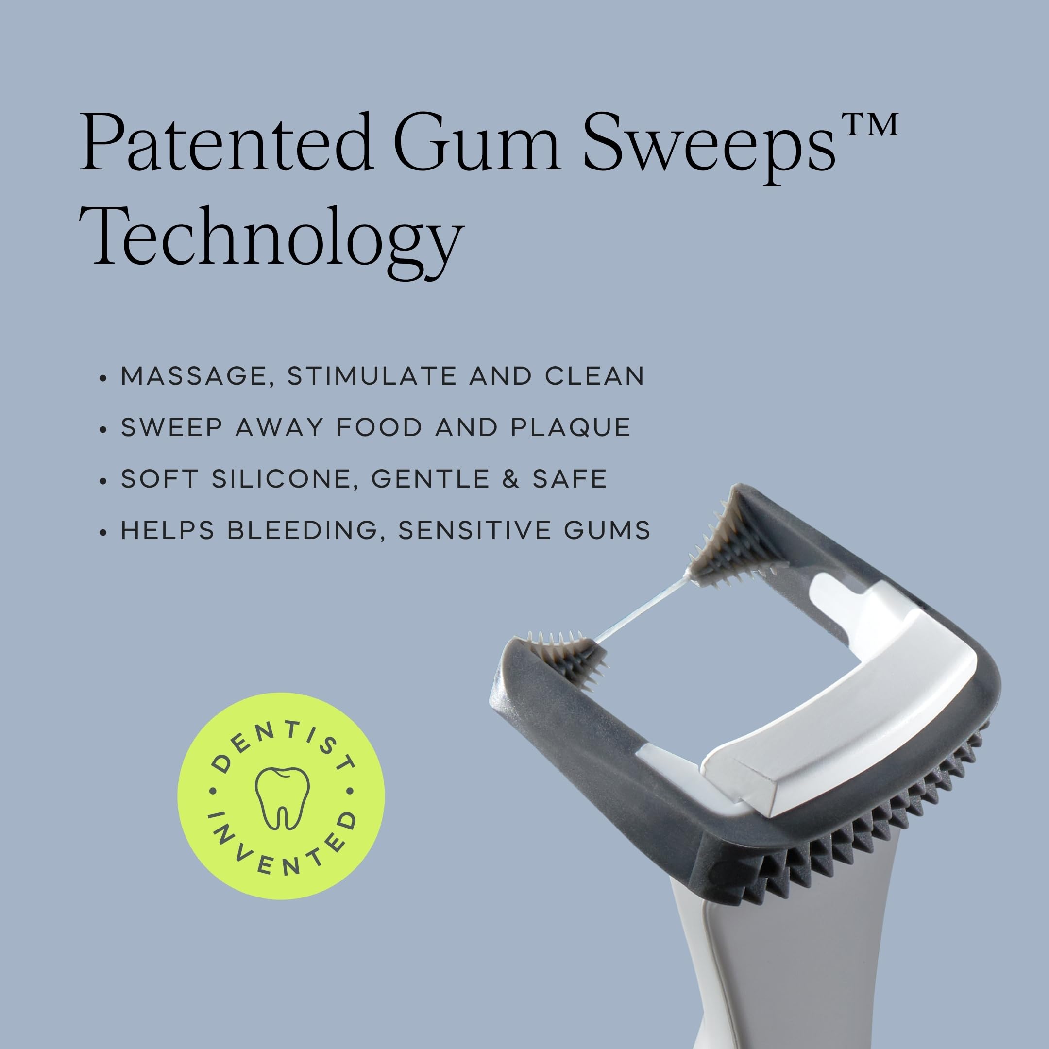 Gum Sweeps gum brushes integrated in floss head