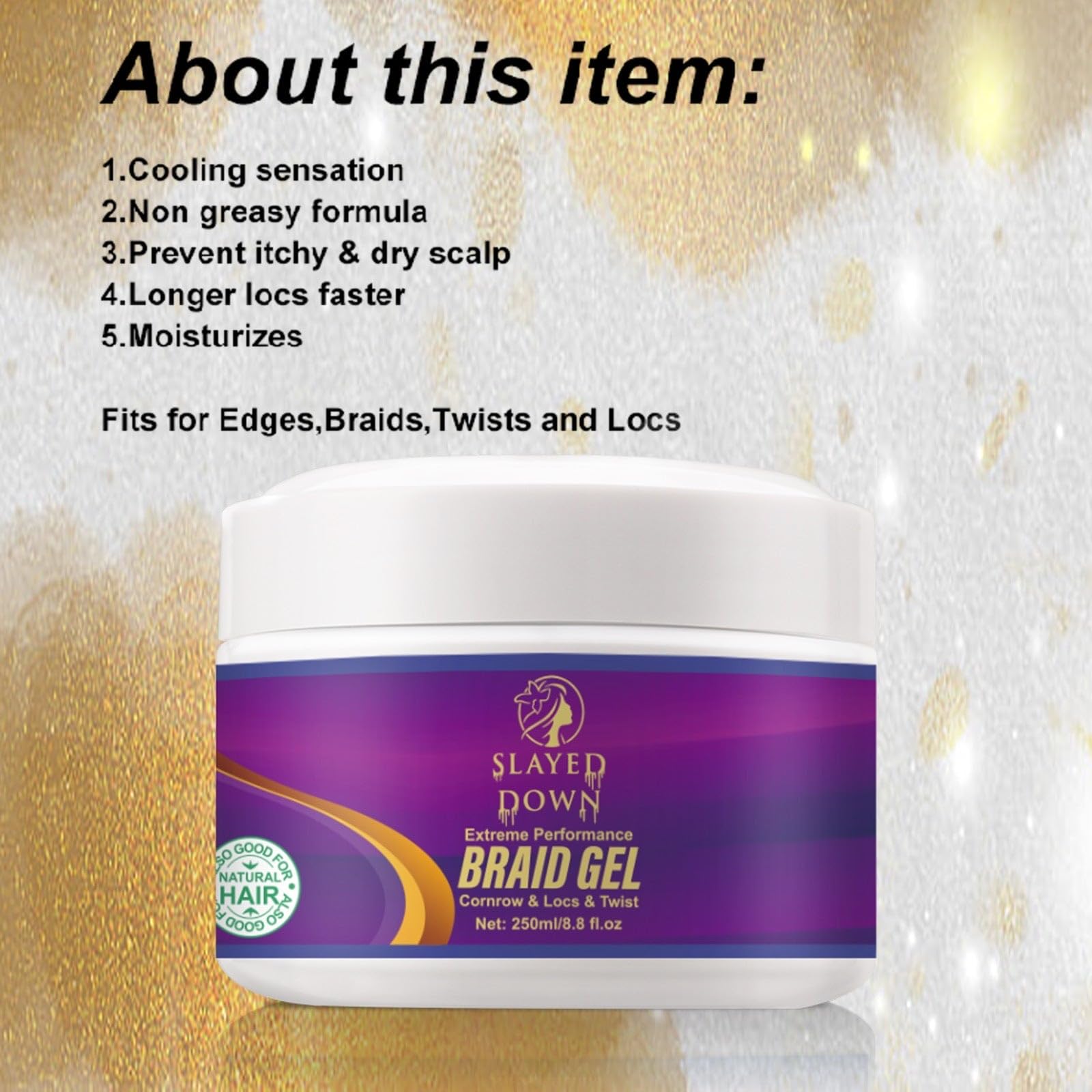 SLAYED DOWN clean formula without parabens or sulfates