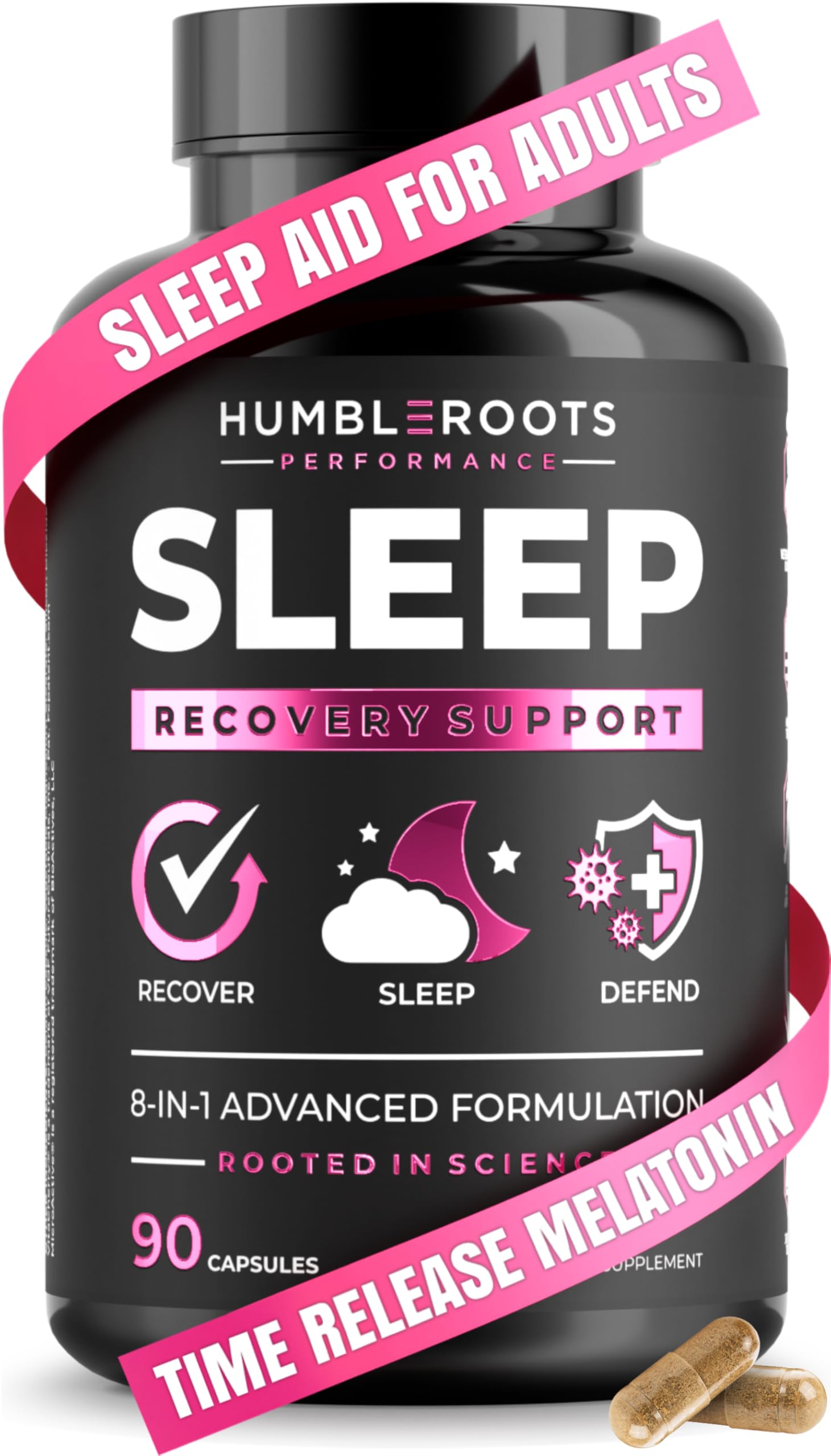 Extended-release melatonin capsule for adults