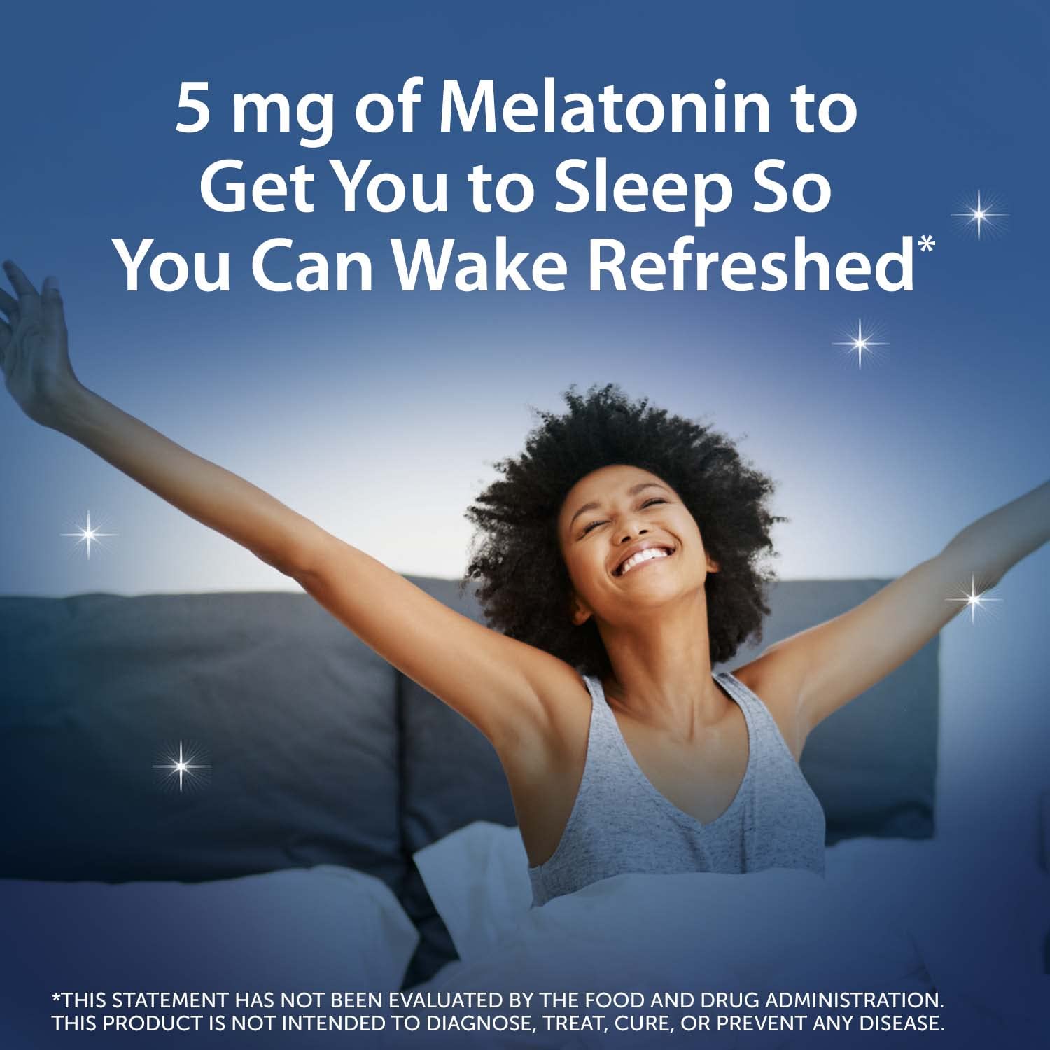 Graphic illustrating faster sleep onset and longer sleep duration with gummies
