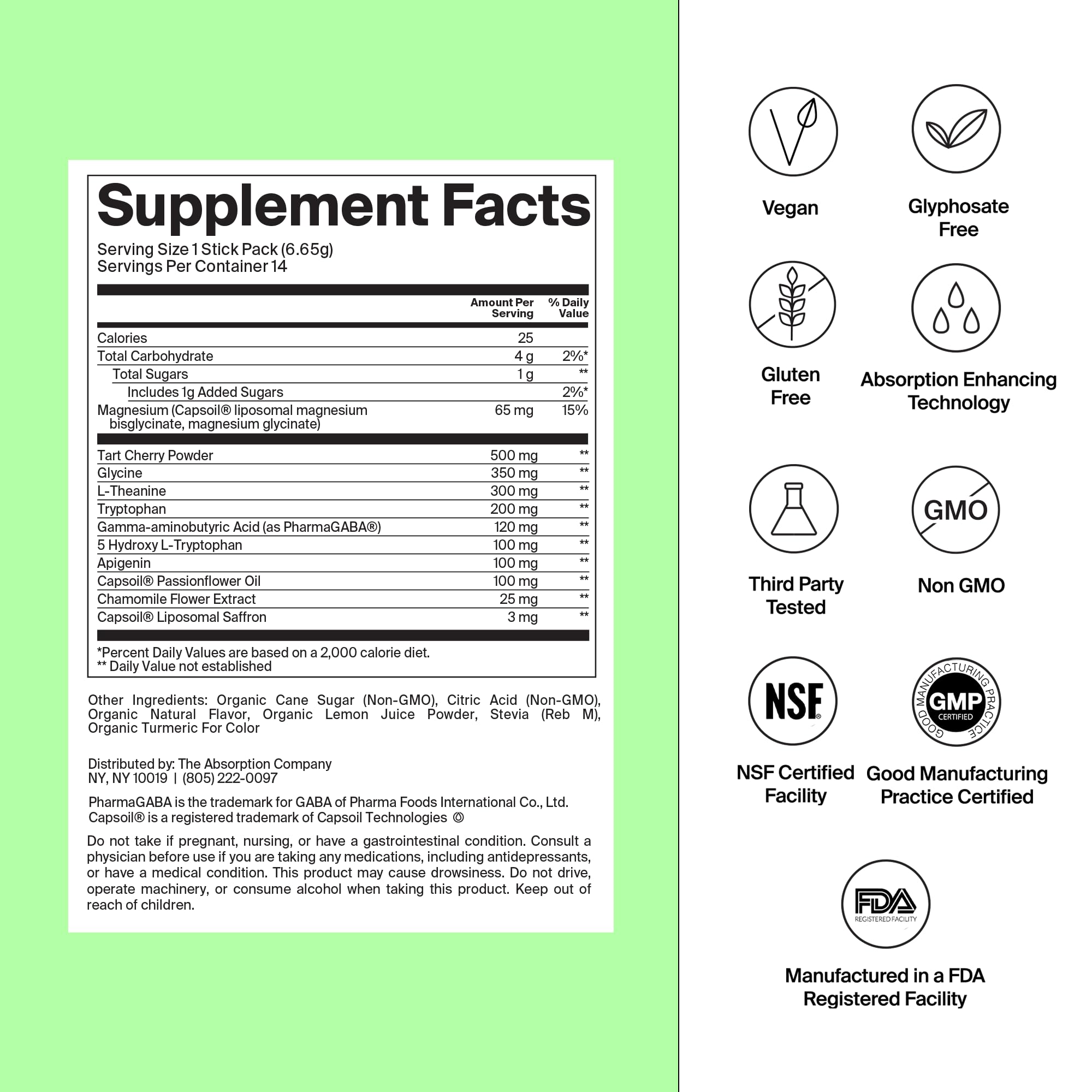 Close up of liposomal saffron and magnesium ingredients in powder