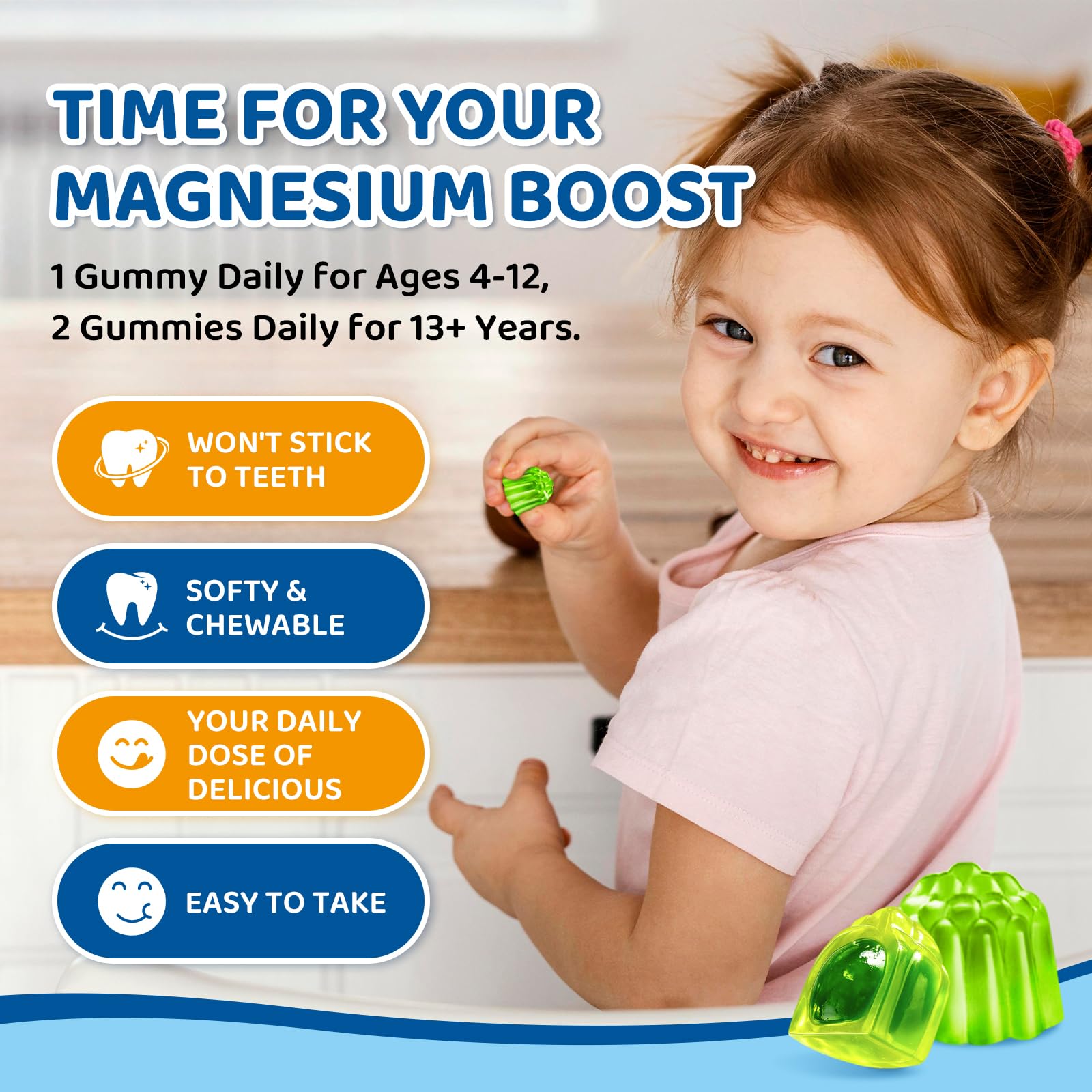 Sleep and calm support concept with gummies