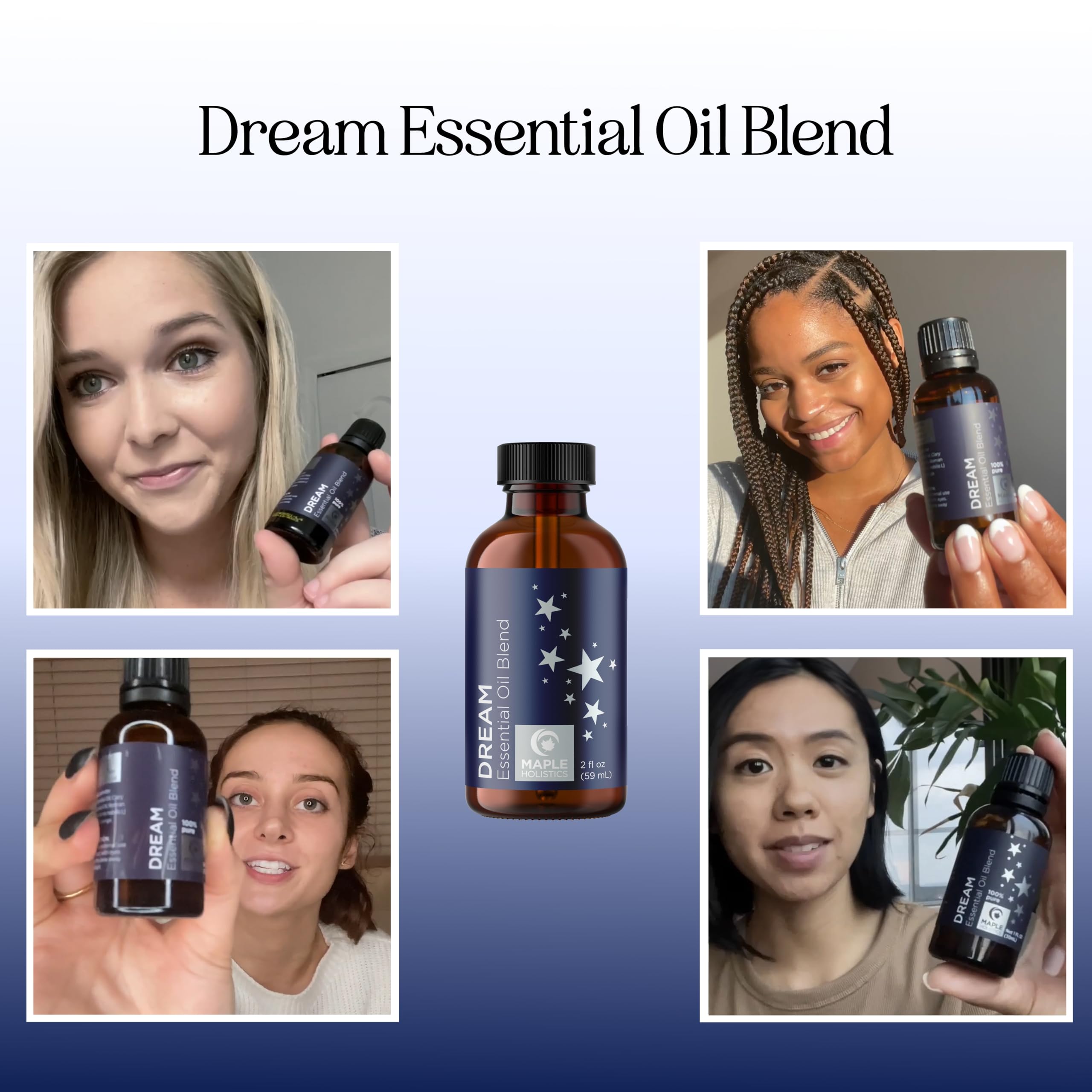 Lavender, chamomile, clary sage and ylang-ylang essential oils