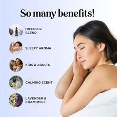 Diffuser releasing warm sleep aroma with essential oil blend