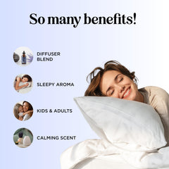Aromatherapy diffuser bottle featuring dreamy sleep oil blend