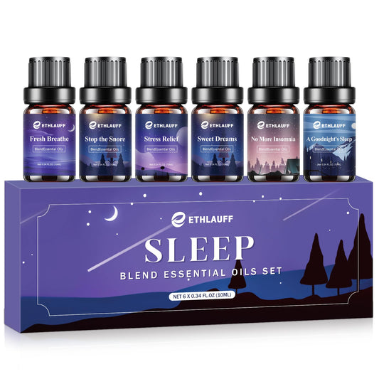 Sleep essential oils set with 6 diffusing blends in 10ml bottles