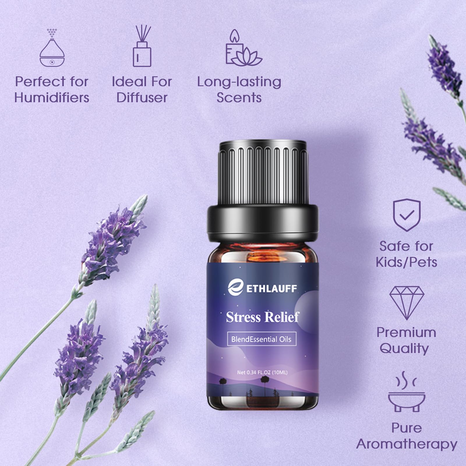 Vibrant packaging of sleep essential oils gift set
