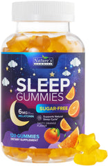 Orange-flavored sugar-free melatonin gummies bottle (6mg) – 120 count