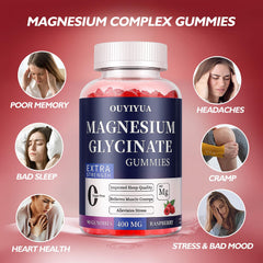 Sleep support, stress relief, and muscle relief benefits graphic
