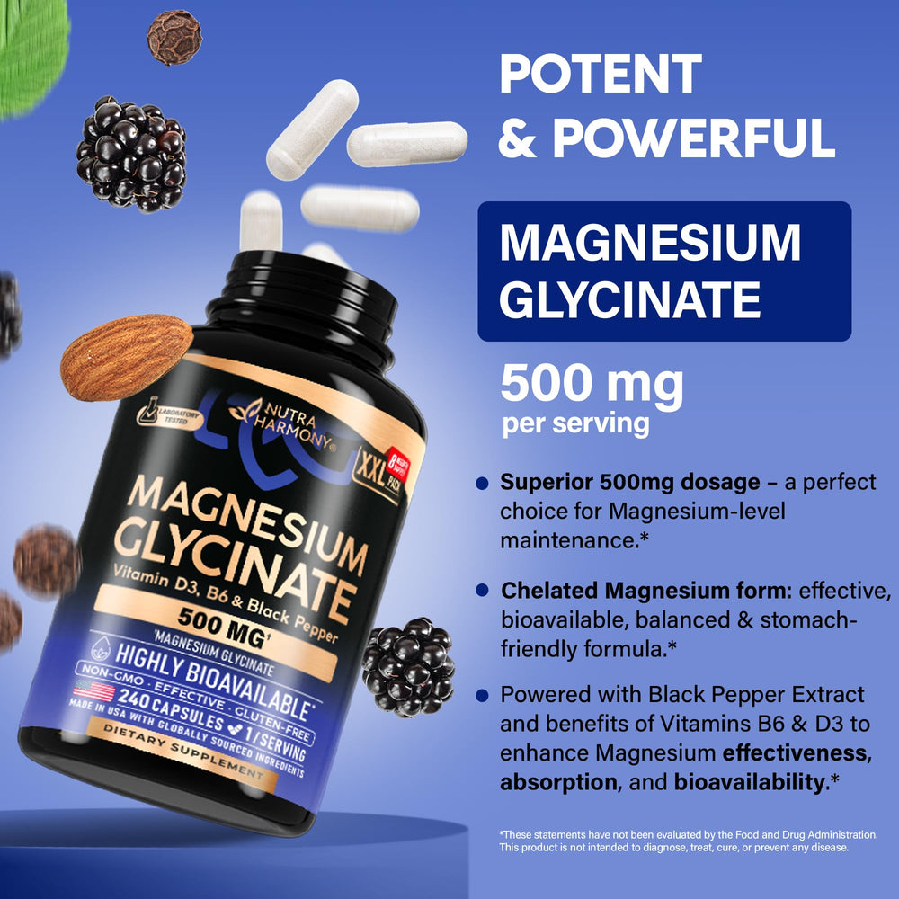 Sleep support concept associated with magnesium glycinate