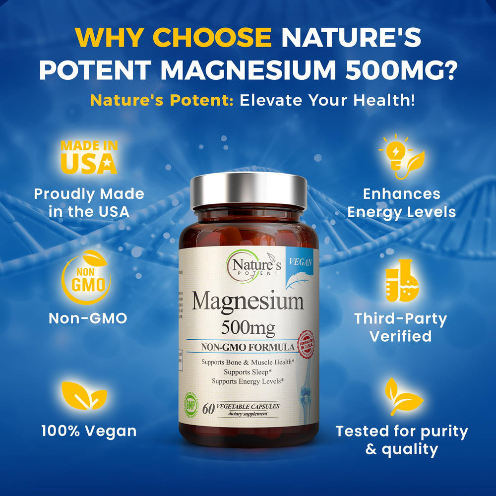 Sleep support magnesium supplement USA-made 60 capsules