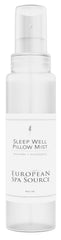 Sleep Well Eucalyptus + Lavender Pillow Mist bottle against neutral backdrop