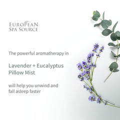 Bedroom spa setup with Sleep Well Pillow Mist on nightstand