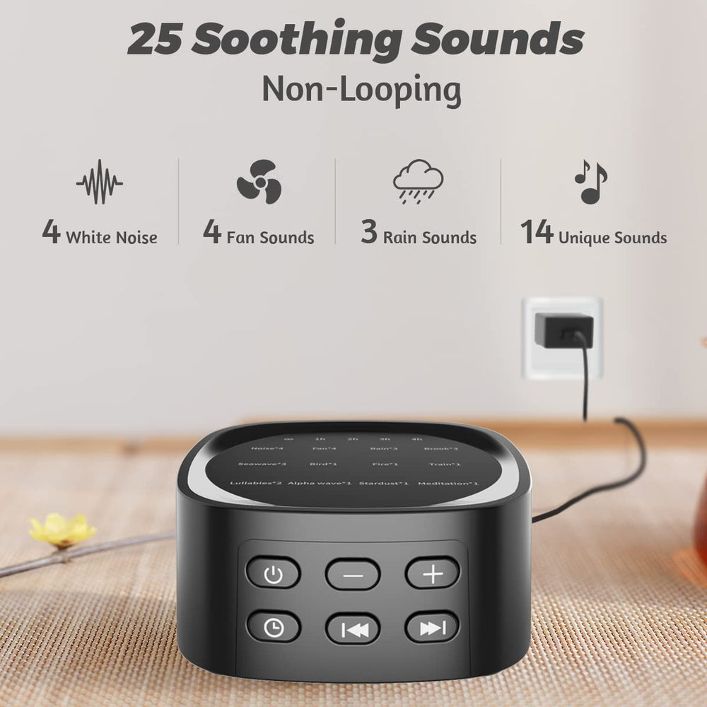 Sleepbox-25-sounds-dial-engraved close-up showcases diverse sound options for customization.