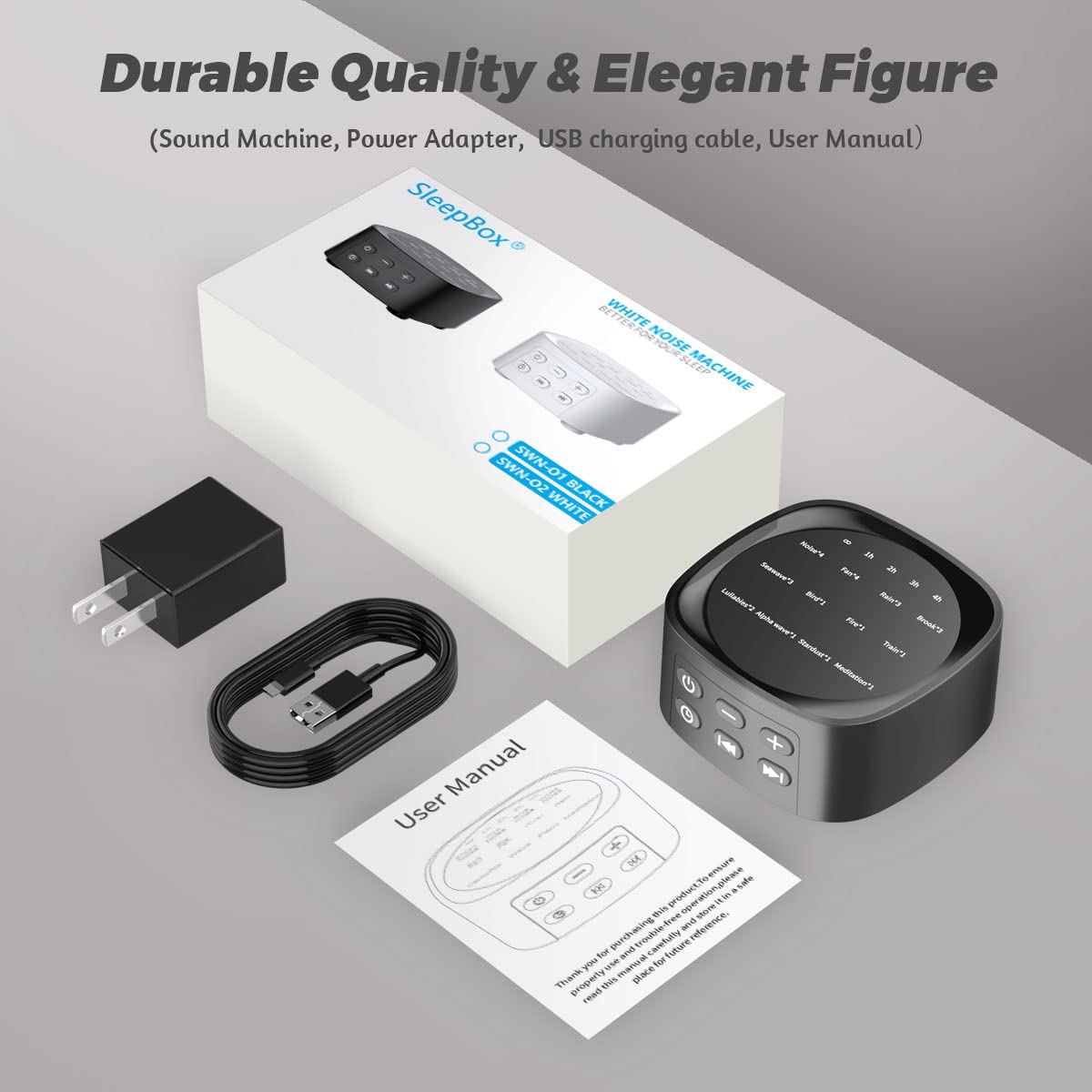 Sleepbox-safety-certifications-label confirms FCC, CE, RoHS safety standards.