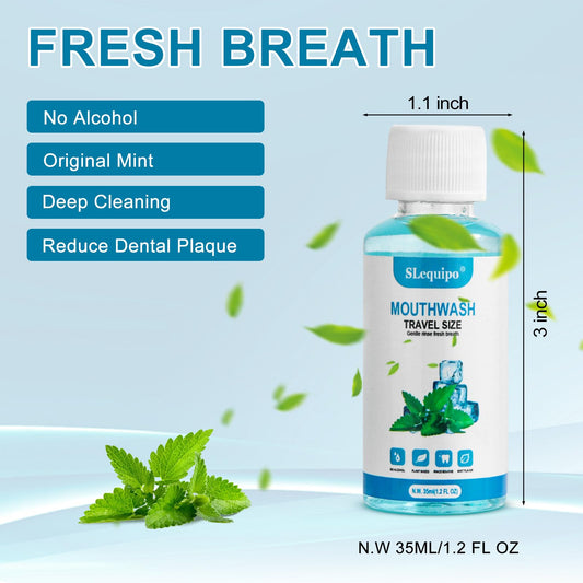 Back view of SLequipo 1.2oz mint mouthwash bulk pack