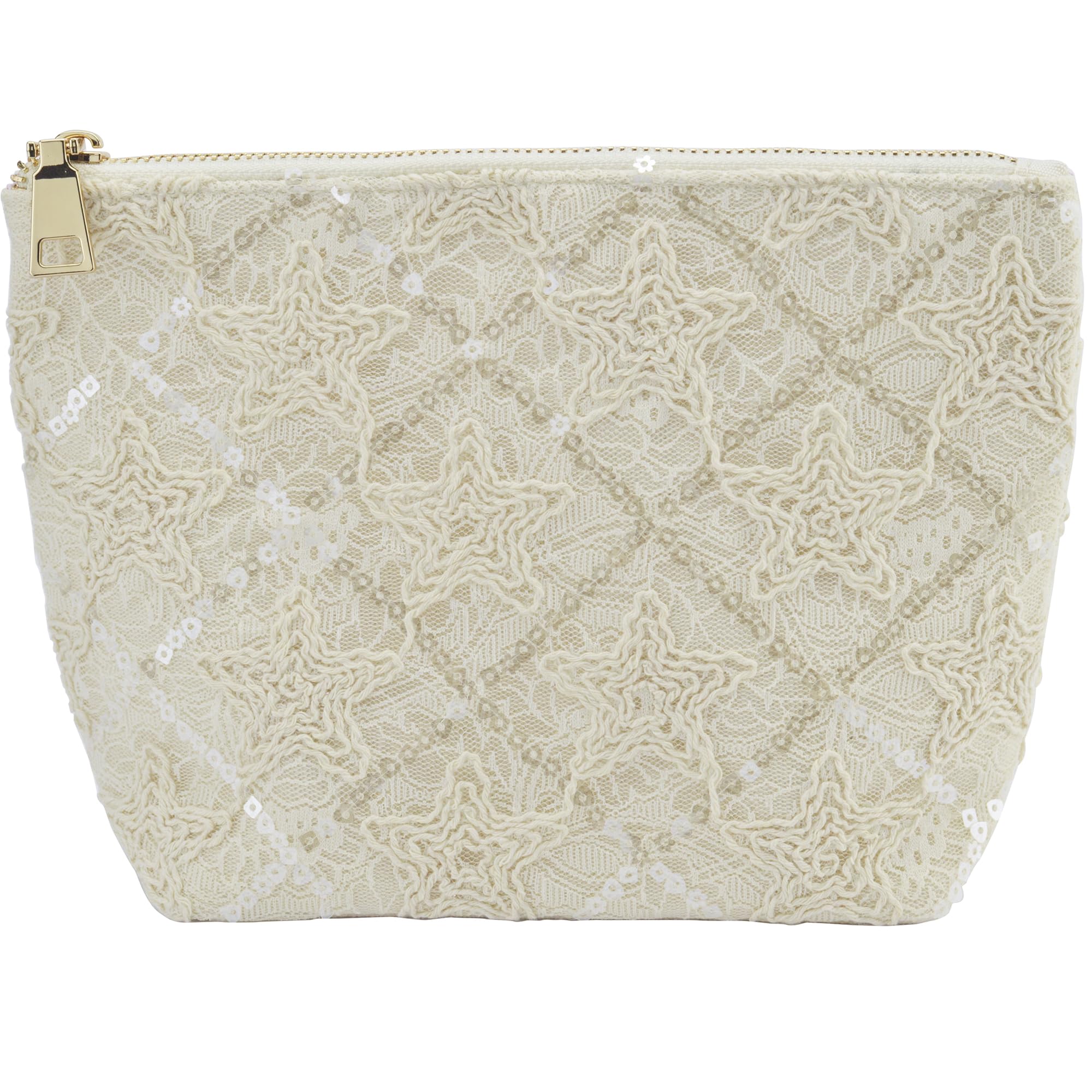 Sliimagetu canvas cosmetic bag with lace embroidery for organized travel storage.