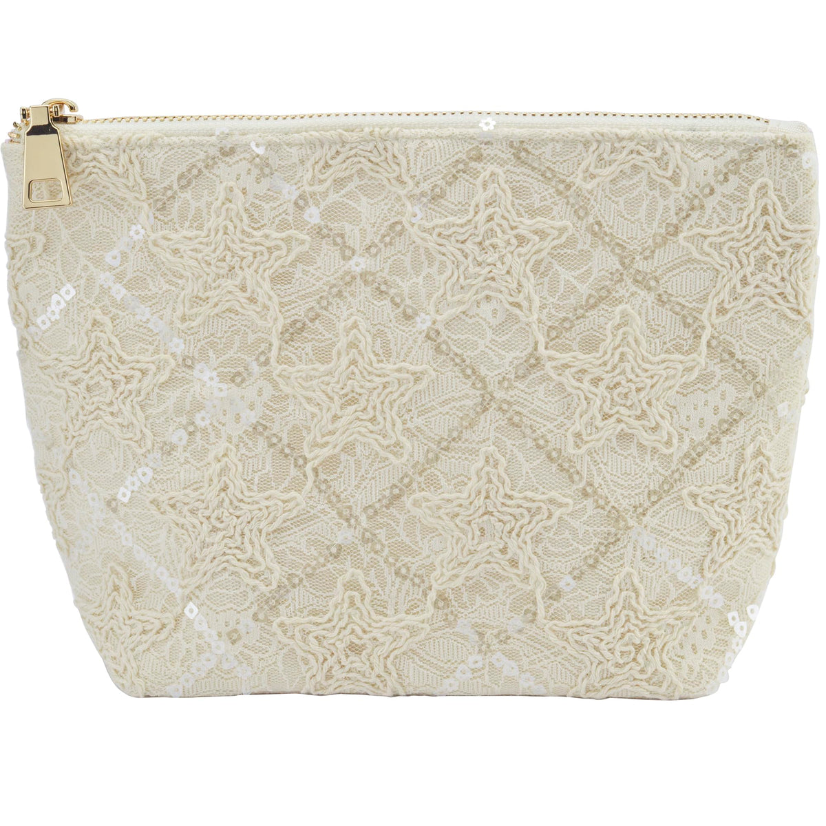 Sliimagetu canvas cosmetic bag with lace embroidery for organized travel storage.