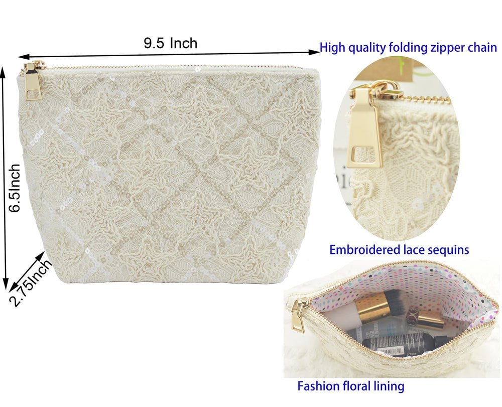 Sliimagetu retro lace detail pouch adds chic style to any tote.