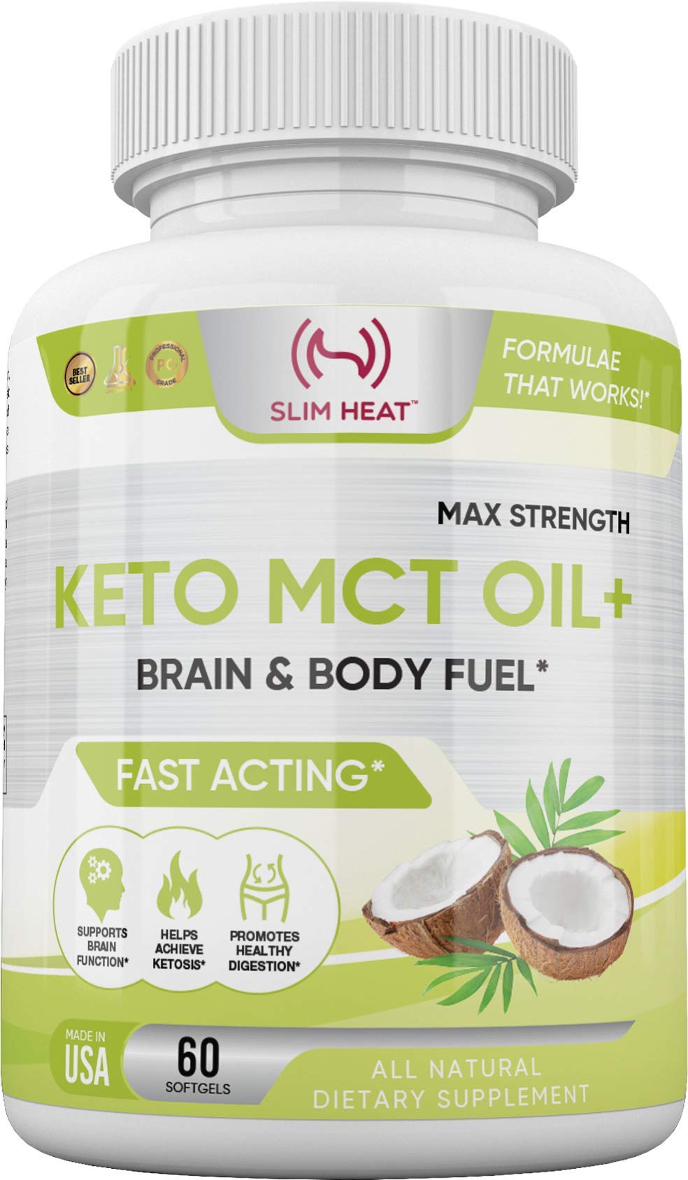 Slim Heat Keto MCT Oil Capsules bottle and packaging