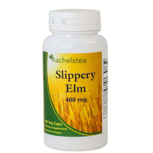 Bottle of Slippery Elm 400 mg capsules - 100 count