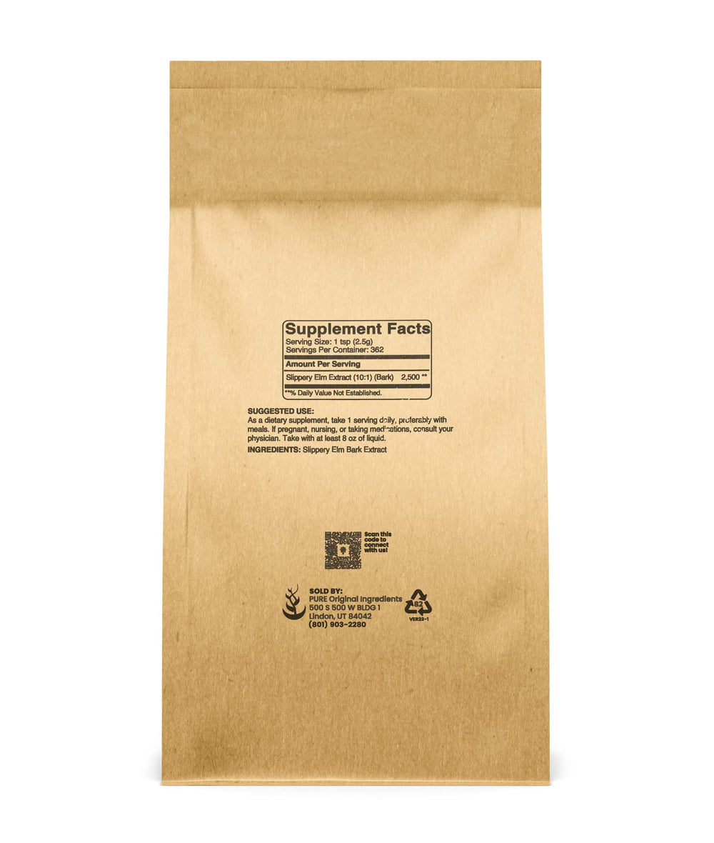 Slippery Elm Bark Powder 2lb packaging label