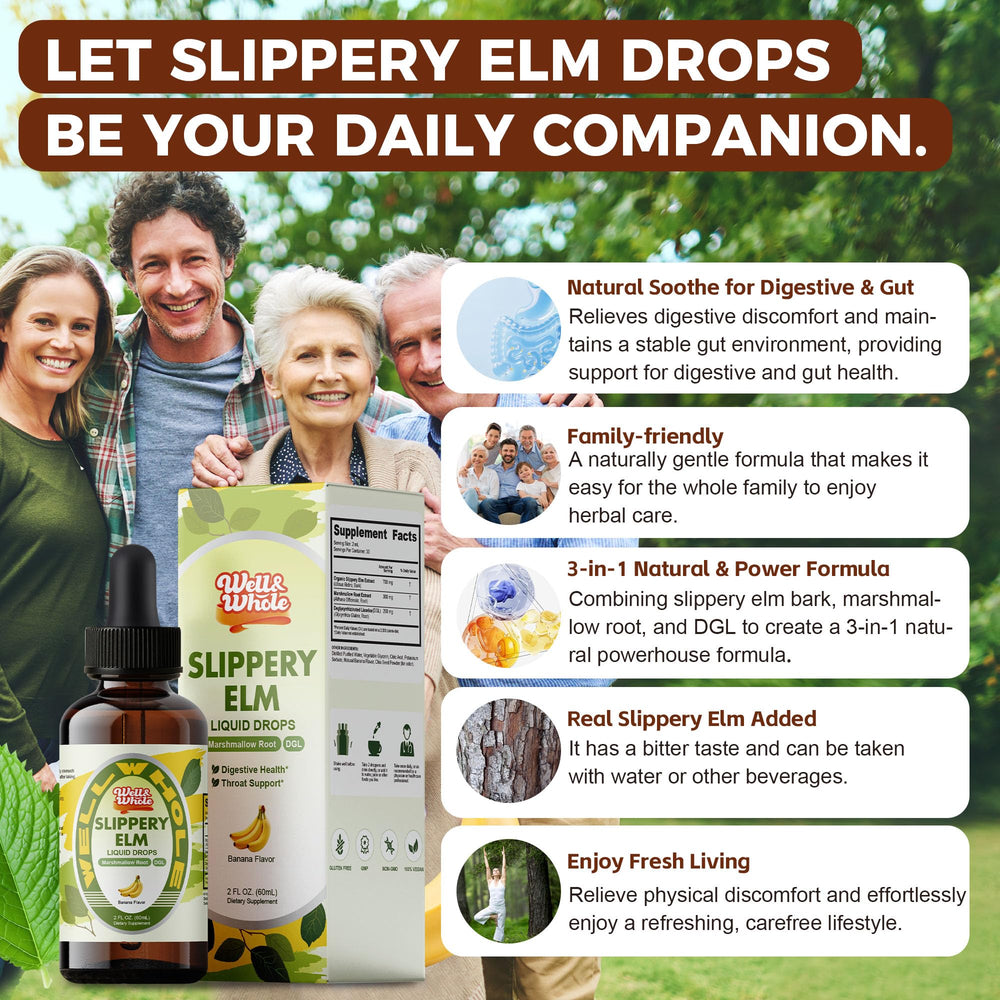 Product packaging and bottle stand for Slippery Elm Liquid Drops