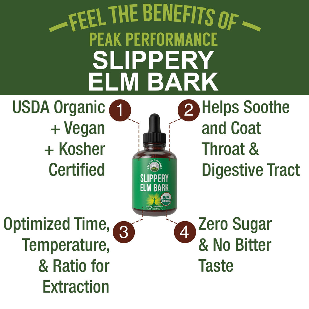 Dropper dispensing slippery elm liquid drops