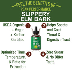 Dropper dispensing slippery elm liquid drops