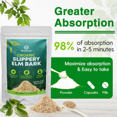 Slippery Elm Powder aiding throat soothing