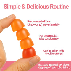 Close up of gummy texture showing probiotic blend