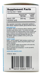 Close-up of Slo-Niacin 500 mg capsules showing time-release design