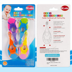 Ergonomic handle with grip ring for safe baby brushing
