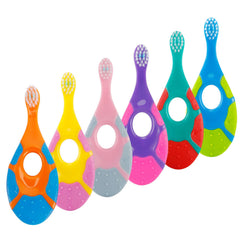 Slotic baby toothbrush close-up with extra-soft bristles