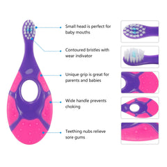 Infant toothbrush packaging with six individually wrapped brushes
