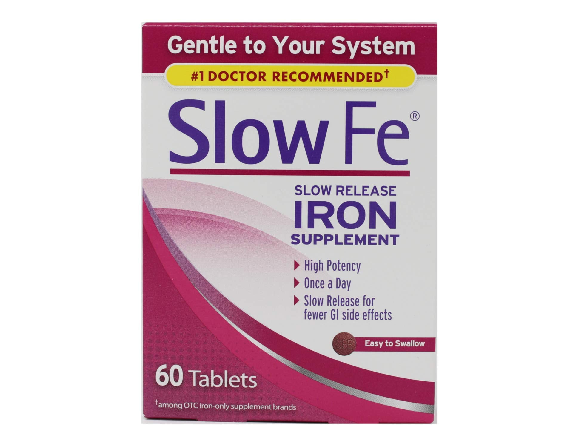 Slow Fe packaging image showing 60 tablets in a pack of 2