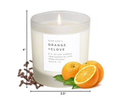 Slow North branding with Orange + Clove Candle on display