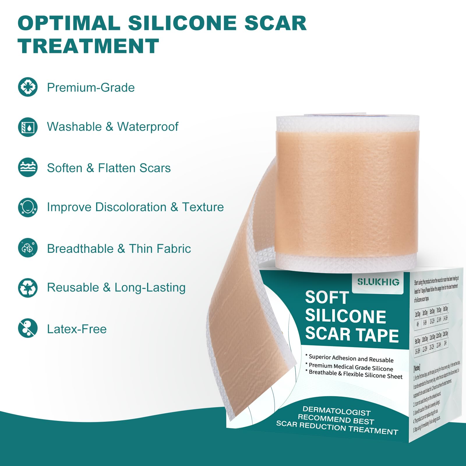 SLUKHIG moisturising scar tape detail highlights skin hydration benefits